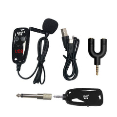 Wireless Lavalier Microphone Mini Portable Lapel Collar Clip-on Mic with Receiver Transmitter for Live Interview DSLR