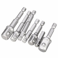 7pcs 1/4 Inch Hex Shank Square Drive Socket Adapter Magnetic Nut Driver Set