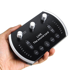 1200mAh Two Channel USB Interface External Sound Card Microphone Webcast Live Sound Card