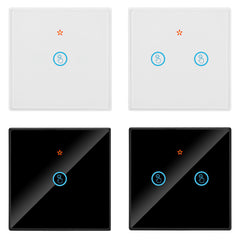 Smart WIFI Crystal Glass Panel Switch Light Touch Screen Wall Decoration 1/2 Gang