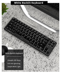 68 Keys Mechanical Keyboard Wireless Bluetooth Wired Dual Mode Anti-ghosting Backlight Mechanical Switch Gaming Keyboard