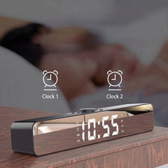 Alarm Clock Bluetooth Speaker With LED Digital Display Wired Wireless Home Theater Surround Sound Bar