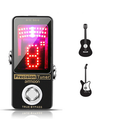 Chromatic Tuner Pedal Large LED Display Full Metal Shell with True Bypass for Guitar Bass