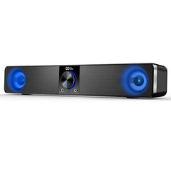 Wired Computer Speakers Soundbar with 3 Light Mode Enhanced Stereo USB Powered 10W