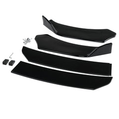 4PCS Black Front Lip Chin Bumper Spoilers Body Kits New For Car Universal