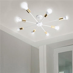 8 Heads Vintage Industrial Edison Chandelier Metal Flush Mount LED Ceiling Lights AC 85-265V