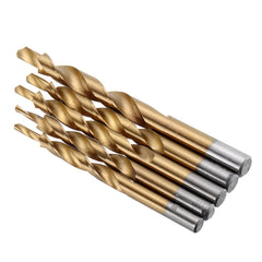 5Pcs Titanium Coating Twist Step Drill Bits for Manual Pocket Hole Jig Master System Tool