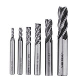 6pcs 1/8-1/2 Inch Imperial Milling Cutter High Speed Steel CNC Bit Spiral End Mill