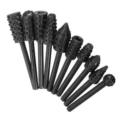 10Pcs 3mm Shank Rotary File Drill Bits Cutter Rasp Set Woodworking Tool