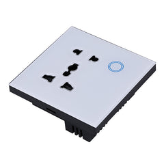 Standard WIFI Universal Wall Socket Wireless Outlet Double Plug with Touch Glass Panel
