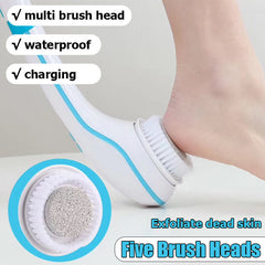 Waterproof Electric Massage Bath Brush Bath Brush Multifunctional Long-handled Back Rubbing Bath Face Wash Artifact