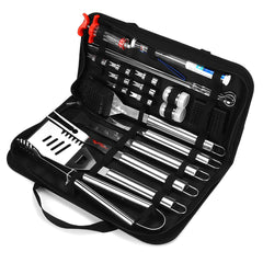 25Pcs Stainless Steel BBQ Tools Set Barbecue Accessories Tableware Outdoor Camping Cooking Tools Kit