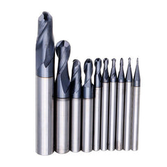 R0.5-R5mm Ball Nose Tungsten Carbide End Mill Cutter HRC55 TiAlN Coating CNC Tool