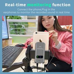 UHF Wireless Microphone Set with Bodypack Transmitter and Mini Rechargeable Receiver for Vlogging DSLR Camera Mobile Phone