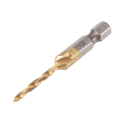 6Pcs M3-M10 Combination Drill Tap Bit HSS Titanium Coated Deburr Countersink Bits with Aotumatic Center Punch