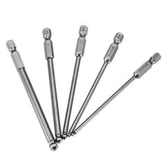 5pcs 2.5/3/4/5/6mm 100mm Magnetic Ball Screwdriver Bits 1/4 Inch Hex Shank