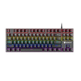 Mechanical Keyboard 87 Keys Mixed-Color Keycaps Blue Switch USB Wired Rainbow Light 80% TKL Layout Gaming Keyboard