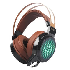 Gaming Headset Wired LED Light Over-Ear Stereo Deep Bass Headphones with Microphone for Computer Gamer