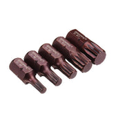 5pcs M5-M12 30mm Star Screwdriver Bit 10mm Hex Shank for Impact Screwdriver
