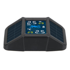 Motorcycle TPMS Tyre Pressure Monitor LCD Display Temperature Monitoring Alarm System USB Charging Motor