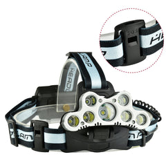 7xLED T6 Zoomable Headlamp 6 Modes Torch Lamp USB Rechargeable 18650 Battery Work Lantern Outdoor Cycling Camping