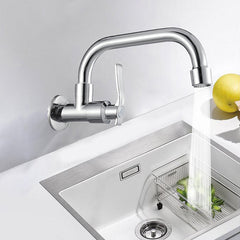 360 Degree Rotation Single Cold Faucet Brass Kitchen Sink