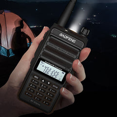 2800mah 8W Tri-band Radio Walkie Talkie 20 KM Waterproof UHF/VHF Transceiver 220MHz Radio Transmitter Black