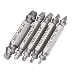 5pcs HSS Damaged Screw Extractor Drill Bits Guide Set Broken Easy out Bolt Screw Remover Tool