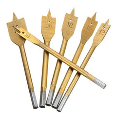 6Pcs 10-25mm Flat Wood Drill Bit Set 1/4 Inch Shank HSS Bits Titanium Coated