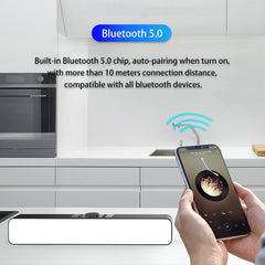 LED Alarm Clock Sound Bar AUX USB Wired Wireless Bluetooth FM Radio Speaker Home Theater Surround SoundBar for PC TV Computer Speaker