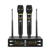 Wireless Microphone Professional Karaoke Metal Body Frequency Adjustable 80M Distance for Stage Show Party Meetin