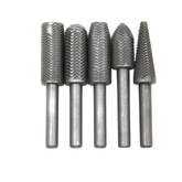 5pcs 6mm Shank Rotary Rasp Carbide Burr Rotary Cutter File wood working Metal Trimming Set Metal Polishing Repair Tool