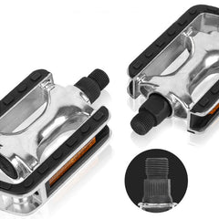 1 Pair Aluminum Alloy Bike Pedals Reflective Strip Cycling Pedals Bicycle Accessories