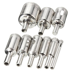 10pcs Diamond Hole Saw Drill Bit Set 6mm-30mm Tile Ceramic Glass Porcelain Marble Cutter