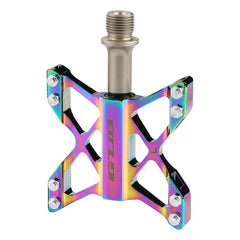 Bike Pedals Pair Aluminum Alloy 3 Bearing Flat Platform Colorful Non-slip