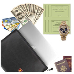 Security Fireproof Bag Explosion-proof Storage Protection Bag Waterproof Fire-Resistant Money Pouch with Zipper for Charging Storage Home Office