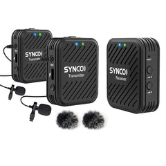 Wireless Microphone System 2.4GHz Interview Lavalier Lapel Mic Receiver Kit for Phones DSLR Tablet Camcorder