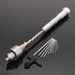 Semi-automatic Mini Hand Drill with 10 Twist Drills 0.3-4.0mm Reamer Pinhole Hand Drill