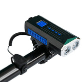 Bicycle Headlight Super Bright 3 Modes USB Rechargeable Bike Front Light with 120dB Horn Bell Power Bank