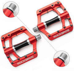 Bike Pedals Flat Aluminum 9/16" Non-Slip Sealed Bearing Cleats Alloy