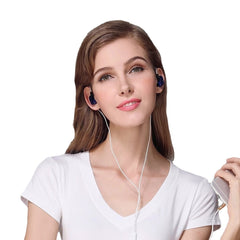 Wired Earphone Stereo Bass Noise Reduction 10MM Dynamic Earbuds 3.5MM In-Ear Sports Headset with HD Mic
