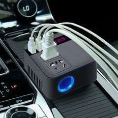 12V/24V Universal Car Inverter 6 Socket Digital Display Fast Charging for Truck