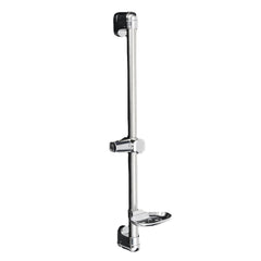 Stainless Steel Adjustable Riser Rail Bar Shower Stand Soap Head Towel Holder 610mm