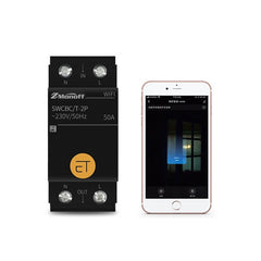WIFI Smart Circuit Breaker Wireless Remote Air Switch Voice Controller Mobile Phone Remote Control Switch,1P/2P/4P 50/63A