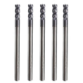 5pcs 4 Flutes 3mm Shank Tungsten Carbide End Mill Cutter HRC50 CNC Tool