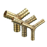 6/10/14mm Solid Brass Y Connector 3 Ways Hose Joiner Barbed Splitter