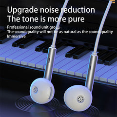 HD Sound Noise Reduction Half in-Ear 3.5mm Wired Control Stereo Earphones Headphone With Mic