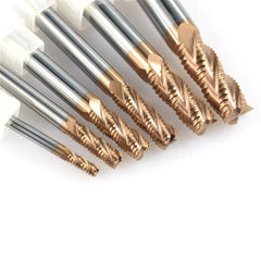 1pc 4-Blade Cemented Carbide Coarse Leather Milling Cutter With Bronze Coating