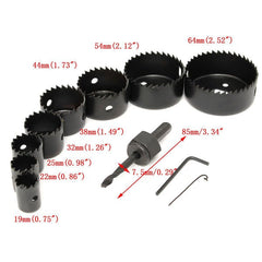 8 In 1 19-64mm Hole Saw Cutter Woodwork Drill Bit