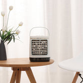 3 Gear LED Mini Air Conditioner Fan Rechargeable Cooling Misting Desk Fan Home Office Bedroom Travel